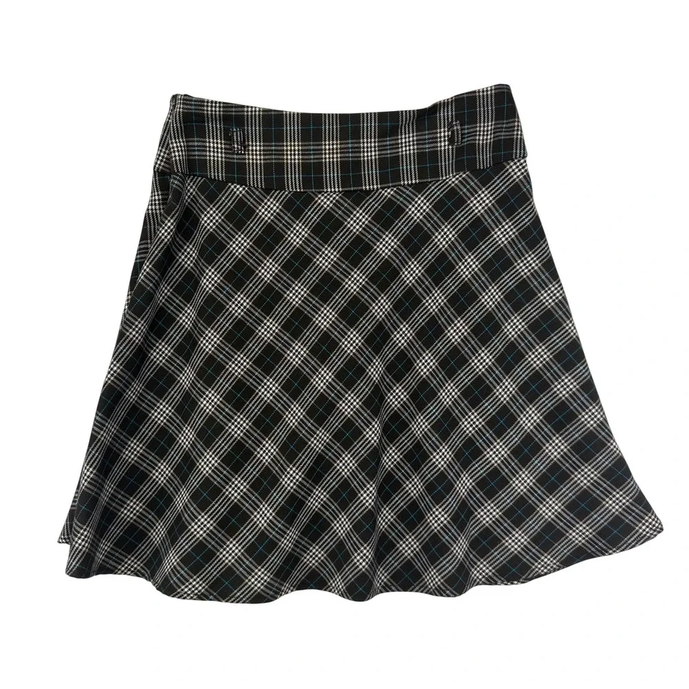 Joey B Skirt Womens 12 Brown Plaid Skater Mini High Rise Preppy Dark‎ Academia